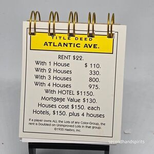 Hand-Assembled Monopoly-Themed Mini Journal - Atlantic